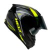 Capacete Helt Tracker Glass Fechado + Viseira Extra Quantum - Cinza/Verde + Fumê