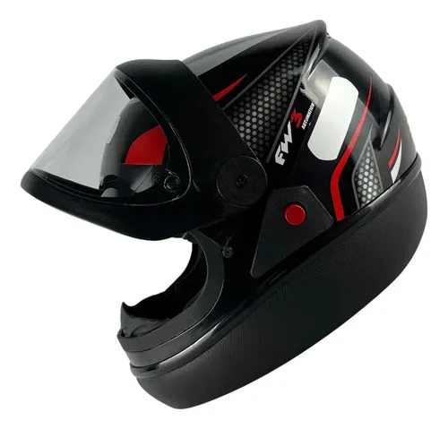 Capacete FW3 Automatic San Marino Fechado Preto/Vermelho