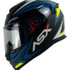 Capacete ASX Eagle Fechado Street - Preto Brilhoso/Azul/Amarelo Capacete ASX Eagle Fechado Street - Preto Brilhoso/Azul/Amarelo