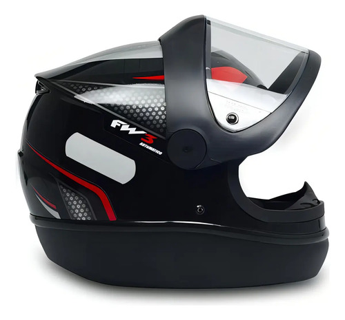 Capacete FW3 Automatic San Marino Fechado Preto/Vermelho Capacete FW3 Automatic San Marino Fechado Preto/Vermelho