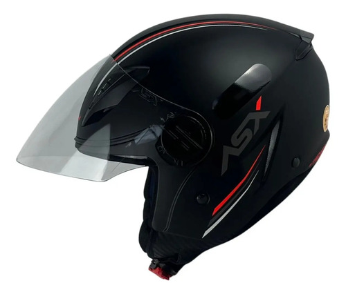 Capacete ASX City Air Aberto Solid - Preto Fosco Capacete ASX City Air Aberto Solid - Preto Fosco