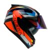 Capacete Helt Tracker Glass Fechado + Viseira Extra Ground - Laranja/Azul + Camaleão