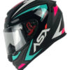 Capacete ASX Eagle Fechado Street - Preto Brilhoso/Tiffany/Rosa Capacete ASX Eagle Fechado Street - Preto Brilhoso/Tiffany/Rosa