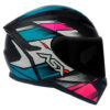 Capacete ASX City Fechado Start - Preto Brilhoso/Turquesa/Rosa