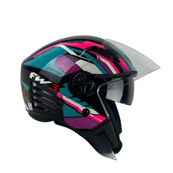 Capacete FW3 X-Open Up Fox Aberto Azul tiffany
