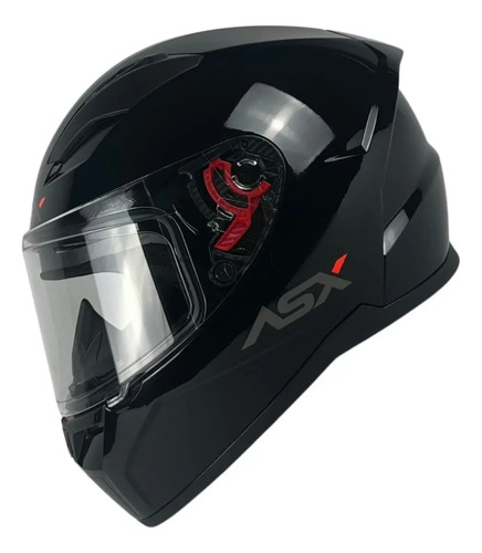 Capacete ASX City Fechado Solid - Preto Brilhoso/Grafite