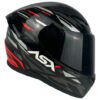 Capacete ASX City Fechado + Viseira Fumê Arrow - Preto Brilhoso/Grafite/Vermelho
