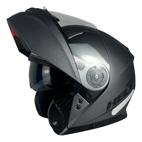 Capacete Helt Hippo Glass Escamoteável Titanium - Cinza