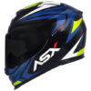 Capacete ASX Eagle Fechado Street - Preto Brilhoso/Azul/Amarelo