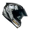 Capacete Helt Tracker Glass Fechado + Viseira Extra H15 - Branco/Cinza + Fumê