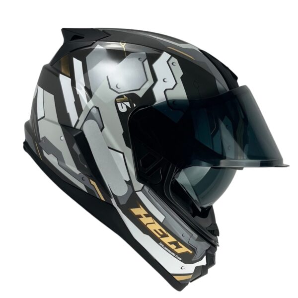 Capacete Helt Tracker Glass Fechado + Viseira Extra H15 - Branco/Cinza + Fumê