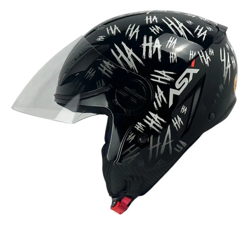 Capacete ASX City Air Aberto Fun - Preto Brilhoso/Branco Capacete ASX City Air Aberto Fun - Preto Brilhoso/Branco