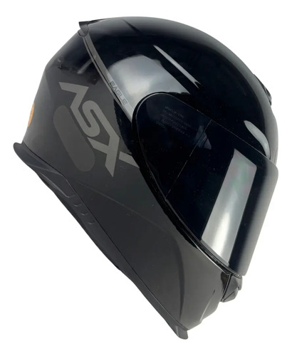 Capacete ASX Eagle Fechado + Viseira Fumê Solid - Preto Brilhoso/Cinza
