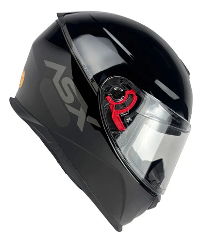 Capacete ASX Eagle Fechado + Viseira Fumê Solid - Preto Brilhoso/Cinza Capacete ASX Eagle Fechado + Viseira Fumê Solid - Preto Brilhoso/Cinza
