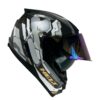 Capacete Helt Tracker Glass Fechado + Viseira Extra H15 - Branco/Cinza + Camaleão