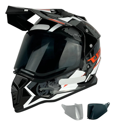 Capacete Helt Cross Vision Glass + Viseira Extra Ride c/viseira fumê