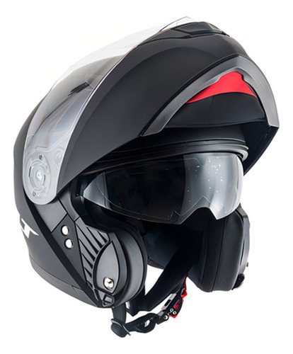 Capacete Helt Hippo Glass Escamoteável Black - Preto Fosco