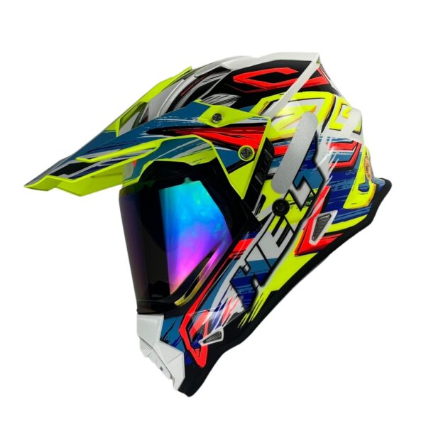 Capacete Helt Cross Vision Glass + Viseira Extra Prism c/viseira camaleão