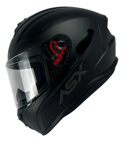 Capacete ASX Draken Fechado Solid - Preto Fosco