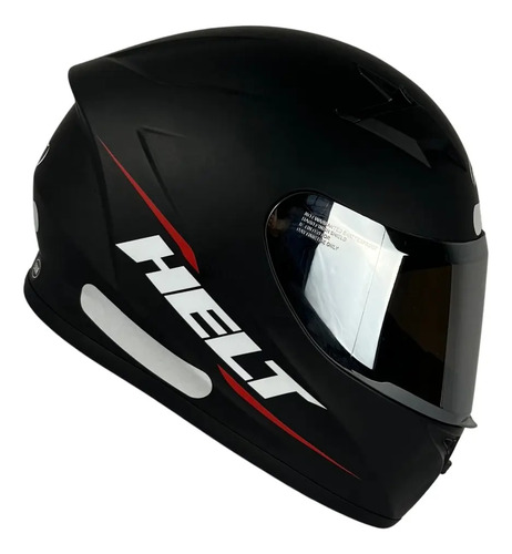 Capacete Helt Polar Fechado + Viseira Extra Preto Fosco + Viseira Espelhada (Prata)