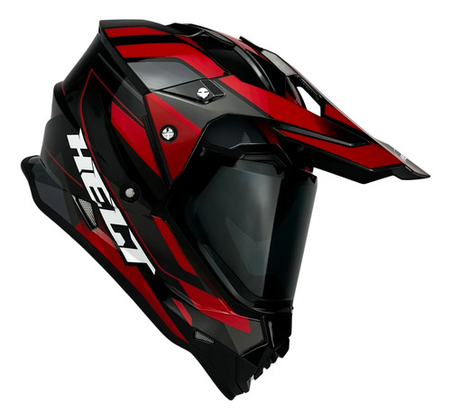 Capacete Helt Cross Vision Glass + Viseira Extra Flux c/viseira fumê
