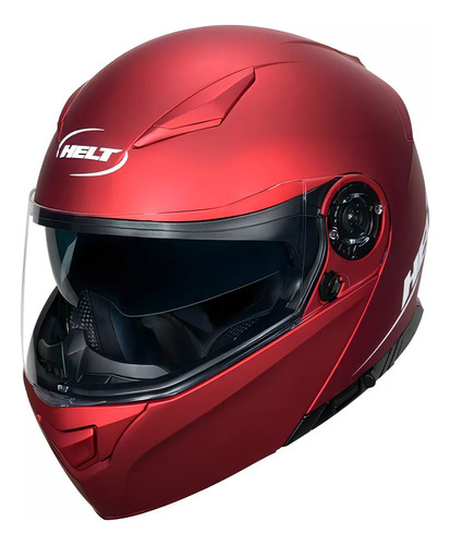 Capacete Helt Hippo Glass Escamoteável Red - Vermelho Fosco