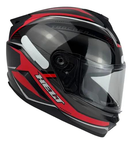 Capacete Helt Tracker Glass Fechado Move - Preto/Vermelho