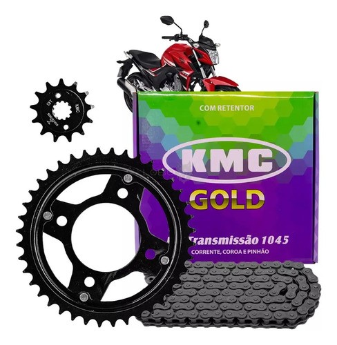 KIT RELAÇÃO CB250F 16/... 40/13/520HX110 C/RET KMC GOLD