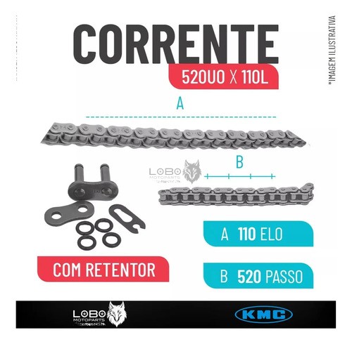 KIT RELAÇÃO CB300F 23/24 38/14/520HX110 C/RET KMC GOLD