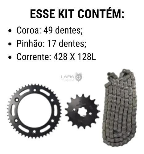 D_621770-MLB112261346773_052026-O.jpg KIT RELAÇÃO NXR150 09/... 49/17/428HX128 KMC GOLD