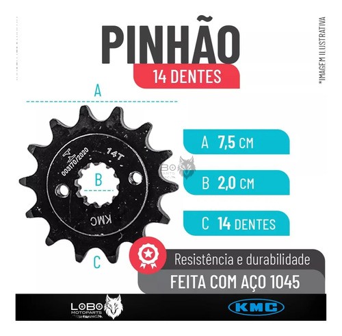 KIT RELAÇÃO CB300F 23/24 38/14/520HX110 C/RET KMC GOLD
