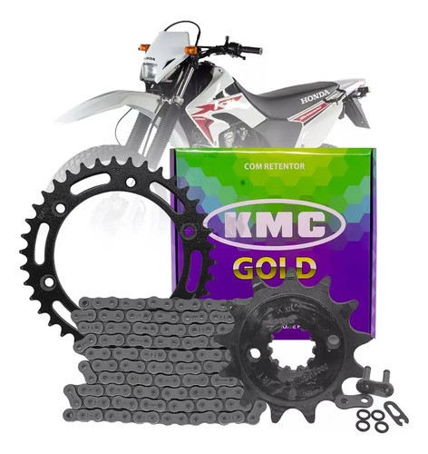 KIT RELAÇÃO XR250 38/13/520HX104 C/RET KMC GOLD