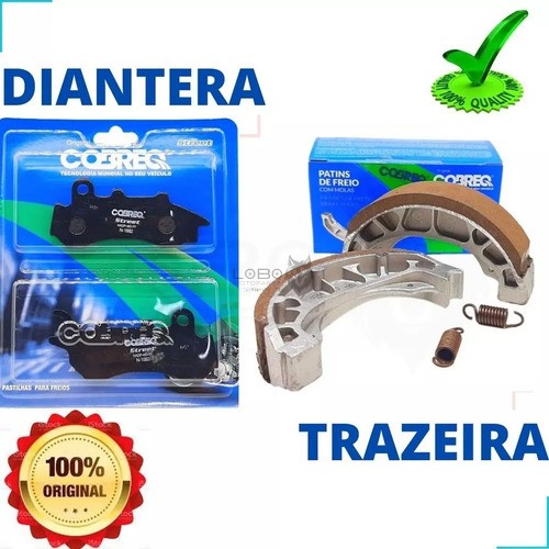 D_712999-MLB83361489079_032025-O.jpg Kit Pastilha Dianteira + Lona de Freio Traseira Titan Fan Cargo 160CBS - Cobreq