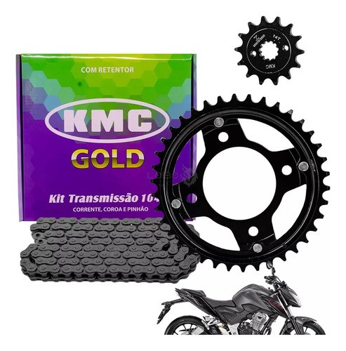 KIT RELAÇÃO CB300F 23/24 38/14/520HX110 C/RET KMC GOLD