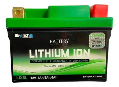 Bateria Litio LIX5L BIZ100/TITAN125/150 Skyrich