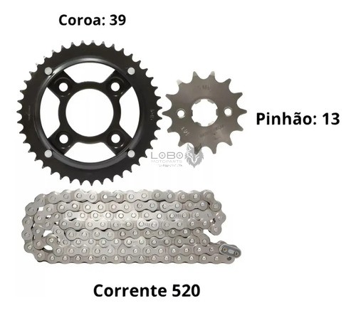 KIT RELAÇÃO XRE300 39/13/520HX104 KMC GOLD