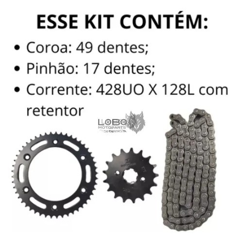 D_822735-MLB79712840143_102024-O.jpg KIT RELAÇÃO NXR150 09/...49/17/428HX128 C/RET KMC GOLD