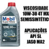 Oleo Semi-sintetico SL 10W30 1L (Cinza/Azul) Mobil