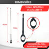 Antena Metálica corta Pipa Retrátil 7 estágios (Guidão)