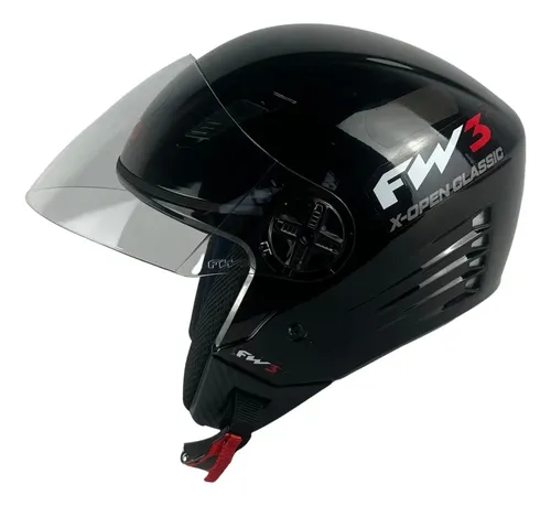 Capacete FW3 X-Open Classic Aberto Preto