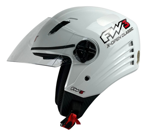 Capacete FW3 X-Open Classic Aberto Branco
