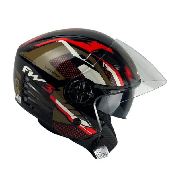 Capacete FW3 X-Open Up Fox Aberto Dourado/Laranja/Branco