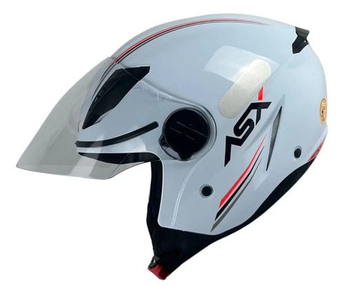 Capacete ASX City Air Aberto Solid - Branco Brilhoso Capacete ASX City Air Aberto Solid - Branco Brilhoso