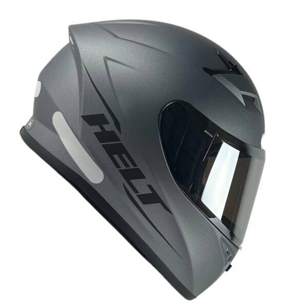Capacete Helt Polar Fechado + Viseira Extra Cinza Fosco + Viseira Espelhada (Prata)