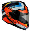 Capacete Helt Tracker Glass Fechado Ground - Laranja/Azul