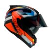 Capacete Helt Tracker Glass Fechado + Viseira Extra Ground - Laranja/Azul + Fumê