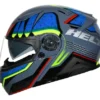 Capacete Helt Hippo Glass Escamoteável Power - Cinza/Verde