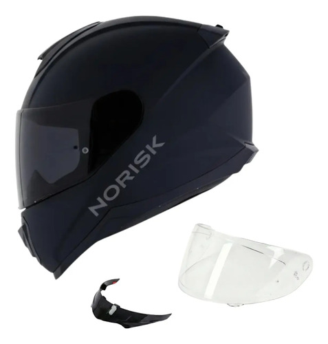 Capacete Norisk Razor Solid Edition Fechado + Viseira Fumê Preto Fosco (Matte Black) Capacete Norisk Razor Solid Edition Fechado + Viseira Fumê Preto Fosco (Matte Black)