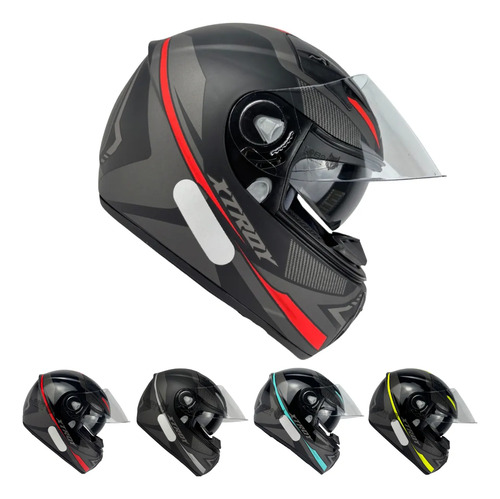 Capacete EBF Xtroy Drone Fechado Preto Fosco/Vermelho