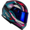 Capacete FW3 GTX Fechado + Viseira Extra Azul Tifany/Lilás + Viseira Revo Azul (Escura)